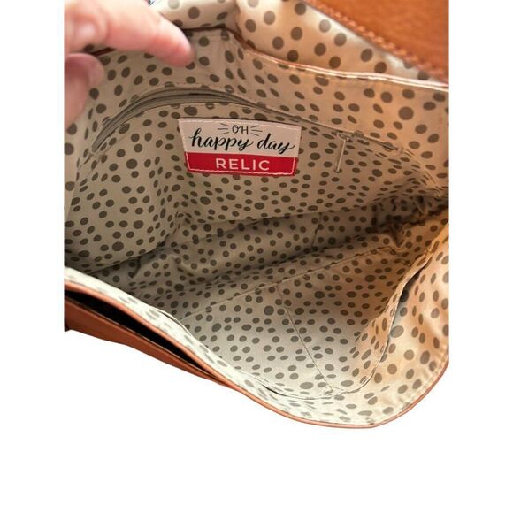 Relic Women's Multi-Color Striped Faux Leather Crossbody Bag With Polka Dot Inte - Picture 5 of 15